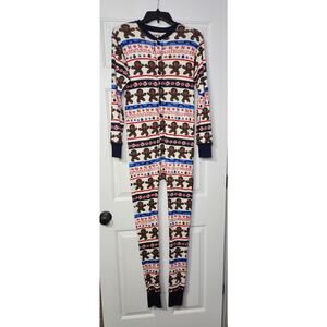 Lazy One FlapJacks Long Johns‎ Xmas Christmas Gingerbread Unisex Adult Xs NWT